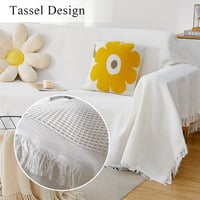 HAMON Pamut Kanapéhuzat 130x180cm Fehér Mosható Egyszemélyes Takaró Gyerekeknek Háziállatoknak 4