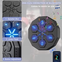 HAMON Zenés Boksz Gép Bluetooth Kapcsolattal, Falra Szerelhető LED Világítással, Intelligens Ütőpárna Kesztyűvel Gyerekeknek és Felnőtteknek 2