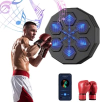 HAMON Zenés Boksz Gép Bluetooth Kapcsolattal, Falra Szerelhető LED Világítással, Intelligens Ütőpárna Kesztyűvel Gyerekeknek és Felnőtteknek 1