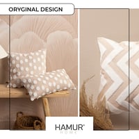HAMUR HOME Mila súprava obliečok na vankúše 2 ks 45x45 cm boho dekoratívne obliečky na vankúše na pohovku do obývačky a spálne béžové 5