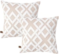 HAMUR HOME Mila súprava obliečok na vankúše 2 ks 45x45 cm boho dekoratívne obliečky na vankúše na pohovku do obývačky a spálne béžové 2