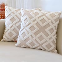 HAMUR HOME Mila súprava obliečok na vankúše 2 ks 45x45 cm boho dekoratívne obliečky na vankúše na pohovku do obývačky a spálne béžové 1