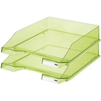 Tăviță pentru documente clasică HAN 1026-X-27 - Format A4/C4, verde transparent, suport de birou stivuibil 2