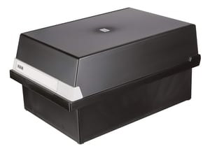 HAN 955-13 kutija za kartice A6 vodoravnog formata – spremnik za 800 kartica s velikim poljem za natpis, crna