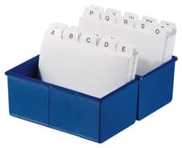 Cutie pentru fișe HAN 976, format A6, orientare peisaj - pentru 400 de fișe, cu balama din oțel și închizătoare, albastru 2