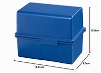 Cutie pentru fișe HAN 976, format A6, orientare peisaj - pentru 400 de fișe, cu balama din oțel și închizătoare, albastru 6