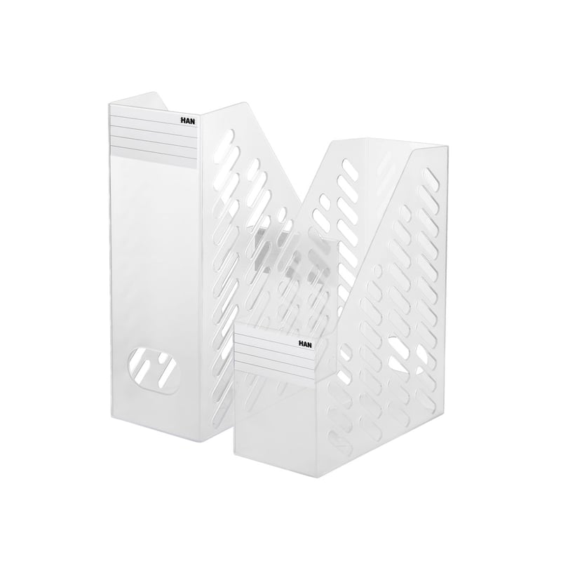 Suport pentru reviste HAN BRILLANT XXL - 2 buc., transparent, dimensiune mare, stabil și elegant, 1604-63