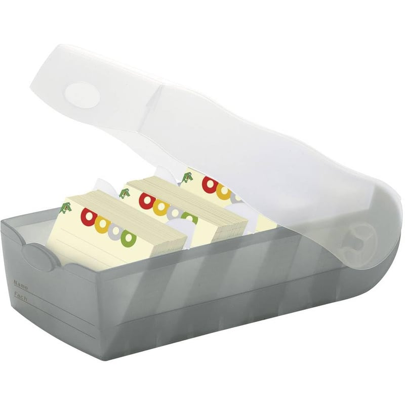 HAN CROCO box na kartičky s 5 priehradkami na systém učenia, kartotékový box DIN A7 pre 900 kariet, 5 deliacich kariet a 100 učebných kariet, 997-6