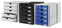 HAN SYSTEMBOX 1450-11 Stolový zásuvkový organizér na dokumenty s 5 zásuvkami, DIN C4 — na jednej zo zásuviek je odlomený malý kúsok (stav: pozri 2. obrázok) 5