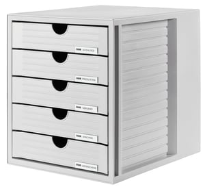 HAN SYSTEMBOX 1450-11 Stolna ladica za dokumente s 5 ladica, DIN C4 — mali komadić je odlomljen s jedne ladice (stanje: vidi drugu sliku)