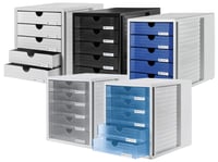 HAN SYSTEMBOX 1450-11 Stolový zásuvkový organizér na dokumenty s 5 zásuvkami, DIN C4 — na jednej zo zásuviek je odlomený malý kúsok (stav: pozri 2. obrázok) 6
