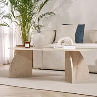 Konferenčný stolík Hanah Home vo farbe travertín, 120x60x40 cm, 18 mm hrubá drevotriesková doska s melamínovým povrchom, moderný nábytok do obývačky 6