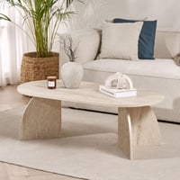 Konferenčný stolík Hanah Home vo farbe travertín, 120x60x40 cm, 18 mm hrubá drevotriesková doska s melamínovým povrchom, moderný nábytok do obývačky 2