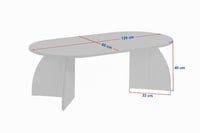 Konferenčný stolík Hanah Home vo farbe travertín, 120x60x40 cm, 18 mm hrubá drevotriesková doska s melamínovým povrchom, moderný nábytok do obývačky 3