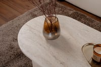 Hanah Home Elegantni stolić za kavu, boja travertina, 119x39,8x60 cm, 100% iverica presvučena melaminom, debljina 18 mm, moderan dizajn mramora 7