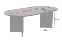 Hanah Home Elegantni stolić za kavu, boja travertina, 119x39,8x60 cm, 100% iverica presvučena melaminom, debljina 18 mm, moderan dizajn mramora 3