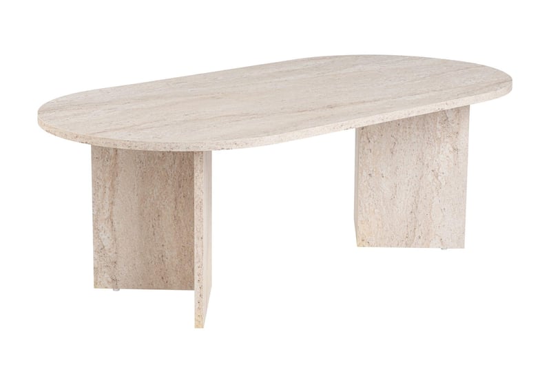 Hanah Home Elegantni stolić za kavu, boja travertina, 119x39,8x60 cm, 100% iverica presvučena melaminom, debljina 18 mm, moderan dizajn mramora
