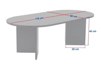 Hanah Home Moderni stolić za kavu 119x60x40 cm, boja travertina i oraha, iverica presvučena 100% melaminom debljine 18 mm, suvremeni dizajn za dnevni boravak 3