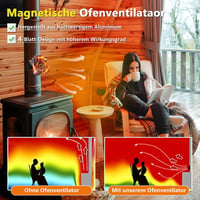 Hanaoyo mágneses kandallóventilátor áram nélkül, kéménycsőre, 2 cseregyűrűvel 6