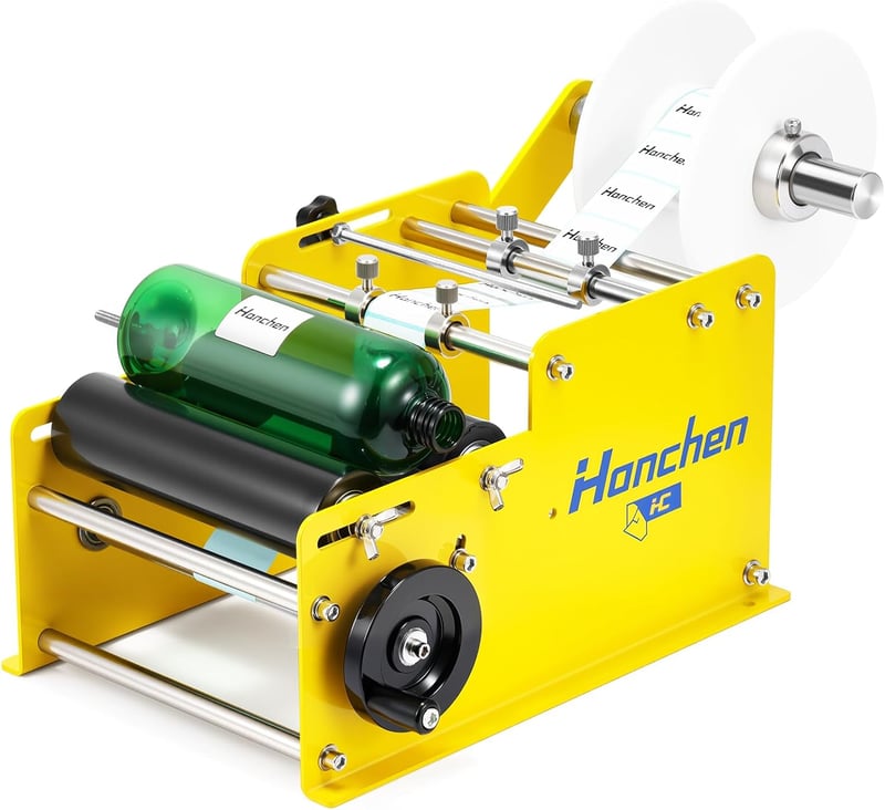 Hanchen MT-30 Kézi Kerek Üveg Címkéző Gép 15-20 db/perc Állítható