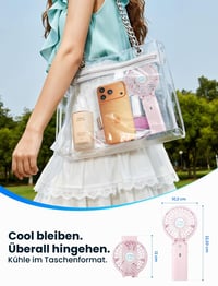 Ventilator de mână HandFan cu baterie de 5200mAh, 20 de ore de funcționare, 3 viteze, pliabil la 180°, ventilator portabil de voiaj 5