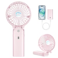 Ventilator de mână HandFan cu baterie de 5200mAh, 20 de ore de funcționare, 3 viteze, pliabil la 180°, ventilator portabil de voiaj 1