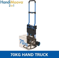 HandiWorld HandiMoova 2in1 Összecsukható Molnárkocsi 70-135kg Teherbírással - Kézikocsivá Alakítható Szállítókocsi Fekete 3