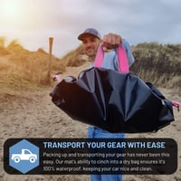 Geantă și Covoraș pentru Schimbat Costum de Neopren Hang 11 Roz – Geantă din Neopren Impermeabil cu Curea de Umăr, Bază pentru Schimbat Echipamentul de Surf, Protejează Mașina și Costumul de Neopren, Accesoriu pentru Surf 2