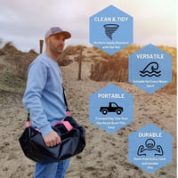 Geantă și Covoraș pentru Schimbat Costum de Neopren Hang 11 Roz – Geantă din Neopren Impermeabil cu Curea de Umăr, Bază pentru Schimbat Echipamentul de Surf, Protejează Mașina și Costumul de Neopren, Accesoriu pentru Surf 6