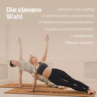 Haninj Természetes parafa TPE csúszásgátló jóga szőnyeg egyedi mintával fitnesz és pilateshez 183 x 61 cm 6
