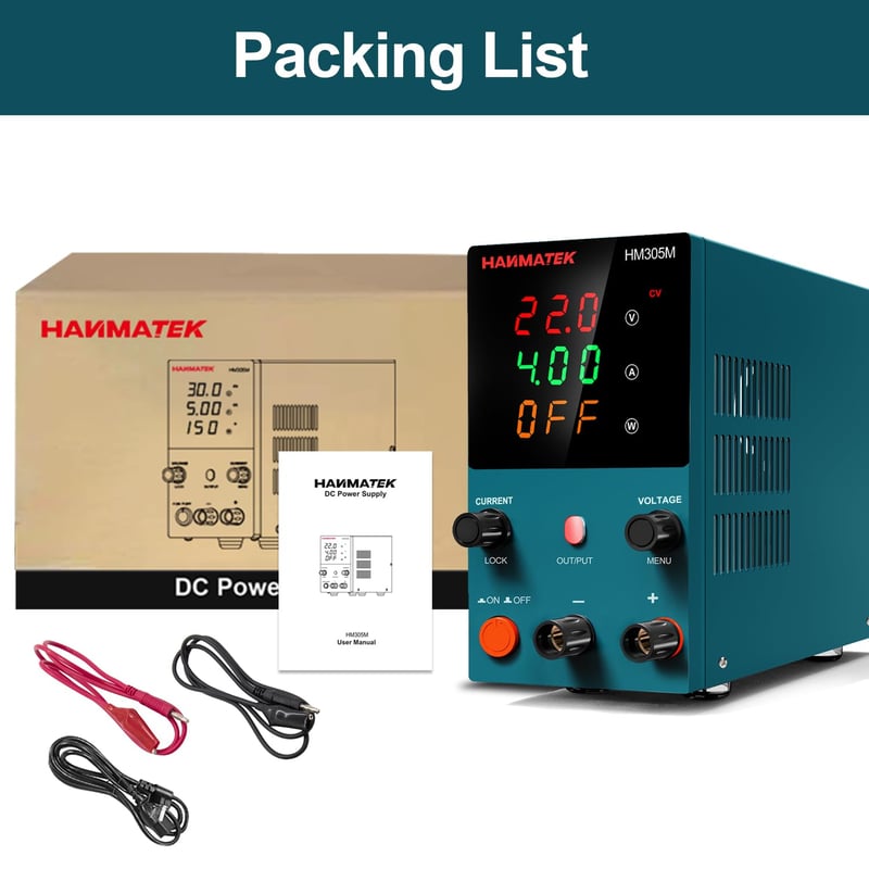 HANMATEK HM305M Laboratóriumi Tápegység 0-30V 0-5A, 3 Digites Kijelzővel, OVP OCP OPP Védelemmel, Kompakt Méretű Precíziós Labortáp