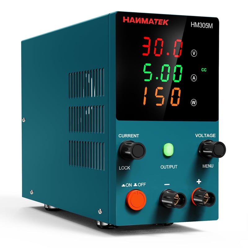 HANMATEK HM305M Laboratóriumi Tápegység 0-30V 0-5A, 3 Digites Kijelzővel, OVP OCP OPP Védelemmel, Kompakt Méretű Precíziós Labortáp