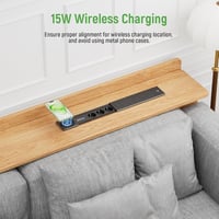 HANNELORE Asztalra szerelhető aljzat 3 aljzattal, 15W vezeték nélküli töltővel és 2x USB-C PD 30W, fekete, 2m kábel 4