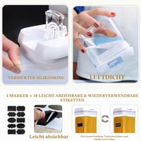Set 3 cutii Hanobe pentru depozitare etanșă, pentru spaghete și fulgi de porumb, cu capac cu deschidere ușoară, stivuibile, negre 5