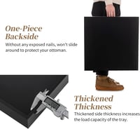 Tavă decorativă mare, pătrată, din lemn negru Hanobe, 52 cm, cu mânere, pentru bucătărie și casă 8