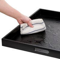 Tavă decorativă mare, pătrată, din lemn negru Hanobe, 52 cm, cu mânere, pentru bucătărie și casă 5