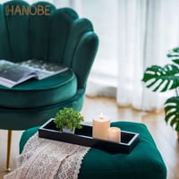 Dekoratívna čierna drevená tácka Hanobe, obdĺžniková tácka na sviečky a čajové sviečky, 41,4x12,7x4 cm, drevená dekoratívna tácka na stôl do kuchyne 3