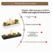 Dekoratívna čierna drevená tácka Hanobe, obdĺžniková tácka na sviečky a čajové sviečky, 41,4x12,7x4 cm, drevená dekoratívna tácka na stôl do kuchyne 8