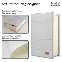 Nastaviteľný polstrovaný obal na knihu Hanoi Collection – svetlosivý – malá veľkosť 3