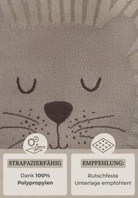Covor pentru copii Hanse Home Adventures - Leu haios, covor de joacă cu animale, Safari, Zoo, covor de joacă pentru băieți și fete - Bej crem, 160x200 cm 4