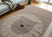 Covor pentru copii Hanse Home Adventures - Leu haios, covor de joacă cu animale, Safari, Zoo, covor de joacă pentru băieți și fete - Bej crem, 160x200 cm 5