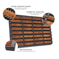 Covoraș de intrare Hanse Home Brushes din fibră de cocos și cauciuc, 45x75 cm, negru-natur, antiderapant, pentru utilizare la interior și exterior, preș rezistent la intemperii 7