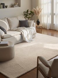 Covor din lână Hanse Home Calmio - tuftat manual, alb natural, stil Hygge Scandinavian Boho, pentru sufragerie, dormitor, dining, hol - 160x230 cm 1