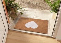 Hanse Home Kokosová rohožka na vnútorné použitie – Čistiaca rohož so vzorom bieleho srdca, protišmyková, do chodby a na terasu – 45x75 cm 2