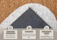 Hanse Home Kokosová rohožka na vnútorné použitie – Čistiaca rohož so vzorom bieleho srdca, protišmyková, do chodby a na terasu – 45x75 cm 4