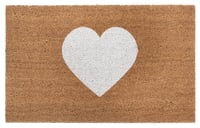 Hanse Home Kokosová rohožka na vnútorné použitie – Čistiaca rohož so vzorom bieleho srdca, protišmyková, do chodby a na terasu – 45x75 cm 1