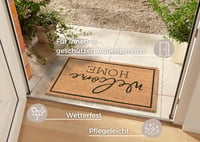 Hanse Home Kókusz Lábtörlő Beltéri Használatra - Welcome Home, Szennyeződésfogó Szőnyeg, Csúszásmentes, Folyosóra, Teraszra - 45x75 cm 4