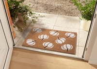 Covoraș de intrare din fibră de cocos Hanse Home pentru Halloween, uz interior - Covoraș pentru reținerea murdăriei, model cu dovleac alb, antiderapant, pentru hol, terasă, intrare, 45x75 cm 2