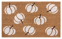 Covoraș de intrare din fibră de cocos Hanse Home pentru Halloween, uz interior - Covoraș pentru reținerea murdăriei, model cu dovleac alb, antiderapant, pentru hol, terasă, intrare, 45x75 cm 1