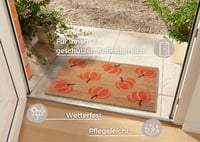 Covoraș de intrare din fibră de cocos Hanse Home pentru Halloween – Preș absorbant, design cu dovleac portocaliu, antiderapant, pentru hol, terasă – 45x75 cm 4